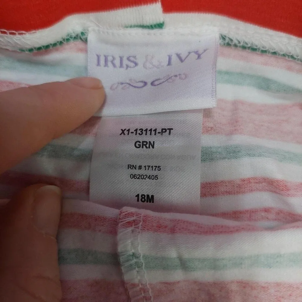 Irs & Ivy red and green leggings‎ 18 months